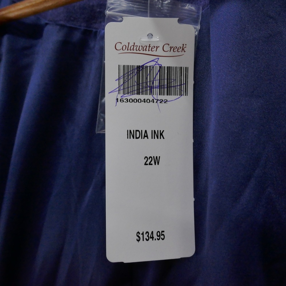 Coldwater Creek India Ink Purple 3/4 Sleeve Linen Blend Blazer Jacket 22W NEW - Picture 5 of 11